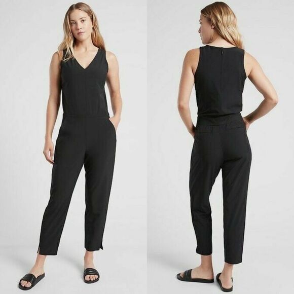 Athleta Brooklyn jumpsuit in black‎ womens size 0 - Picture 1 of 6